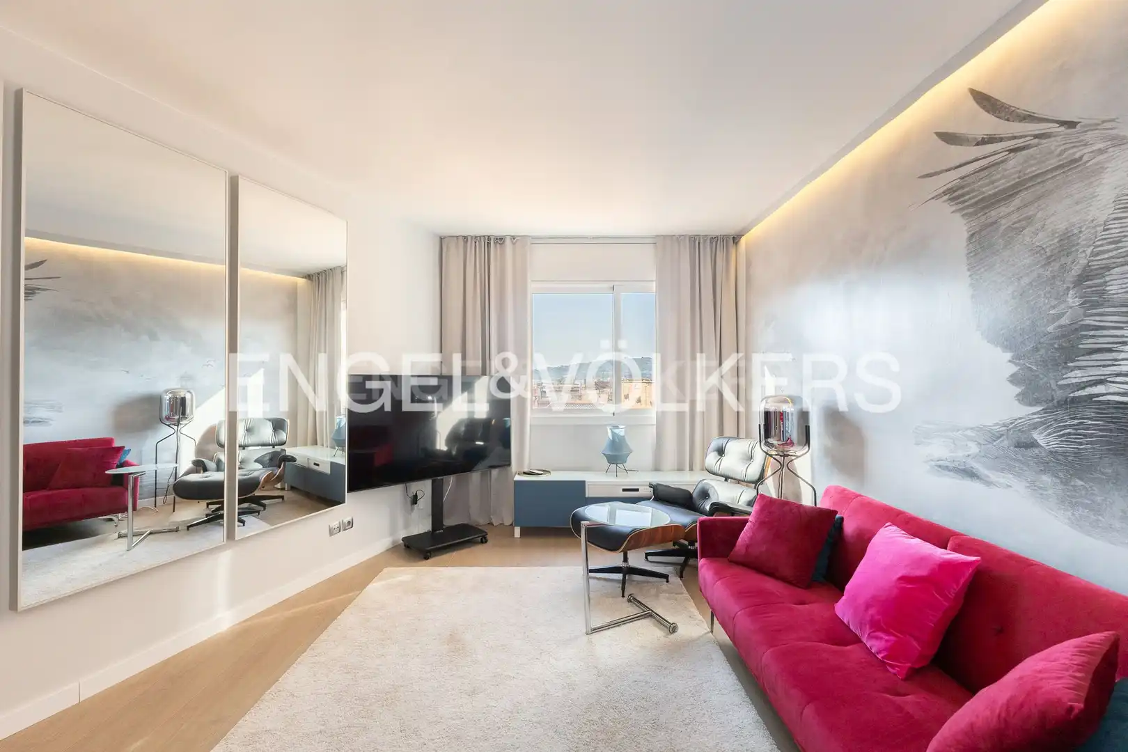Sala de estar de Ático de alquiler en Barcelona con Aire acondicionado, Calefacción y Parquet