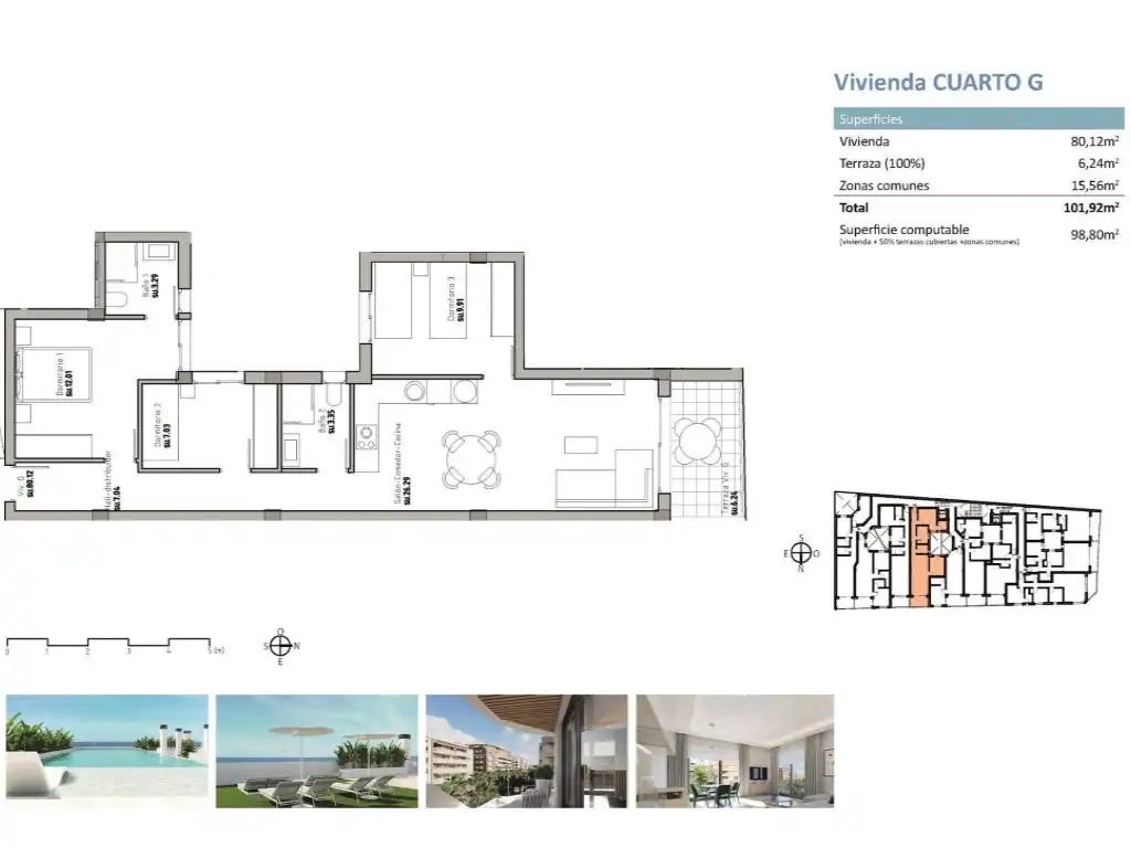 Penthouse with pool for sale in Guardamar Playa, imagen 20