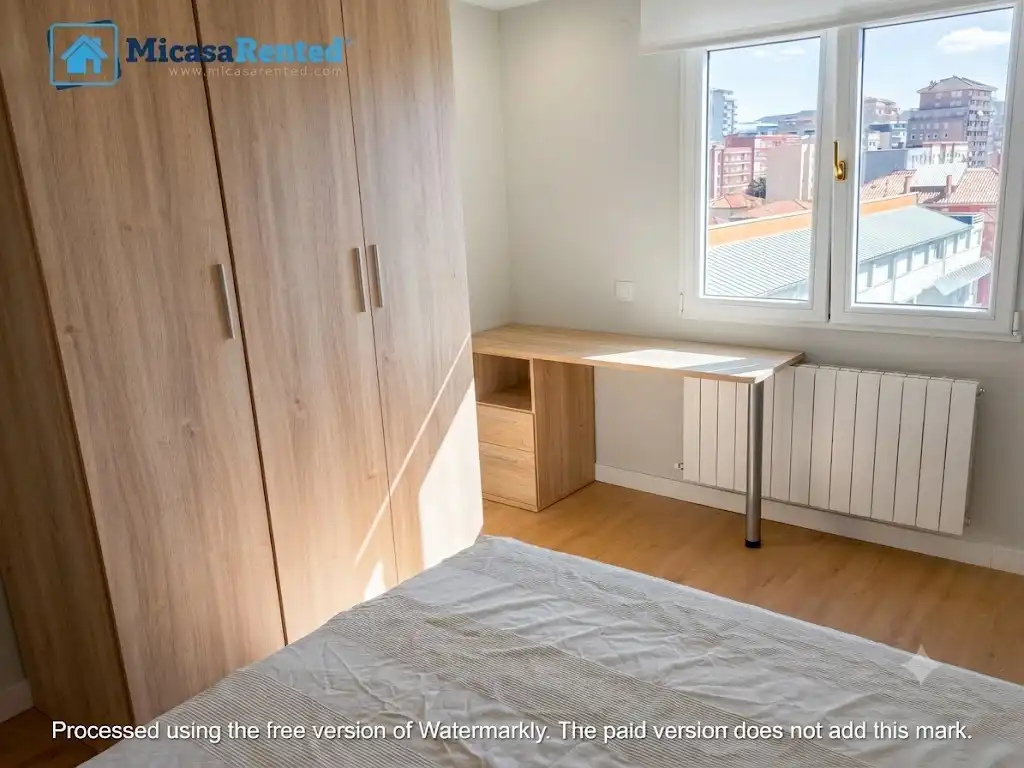 Schlafzimmer von Wohnung zur Miete in Santander mit Heizung, Möbliert und Ofen