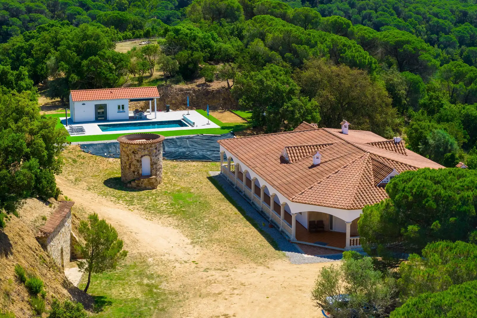 Außenansicht von Country house zur Miete in Tossa de Mar mit Privatgarten, Alarm und Gemeinschaftspool