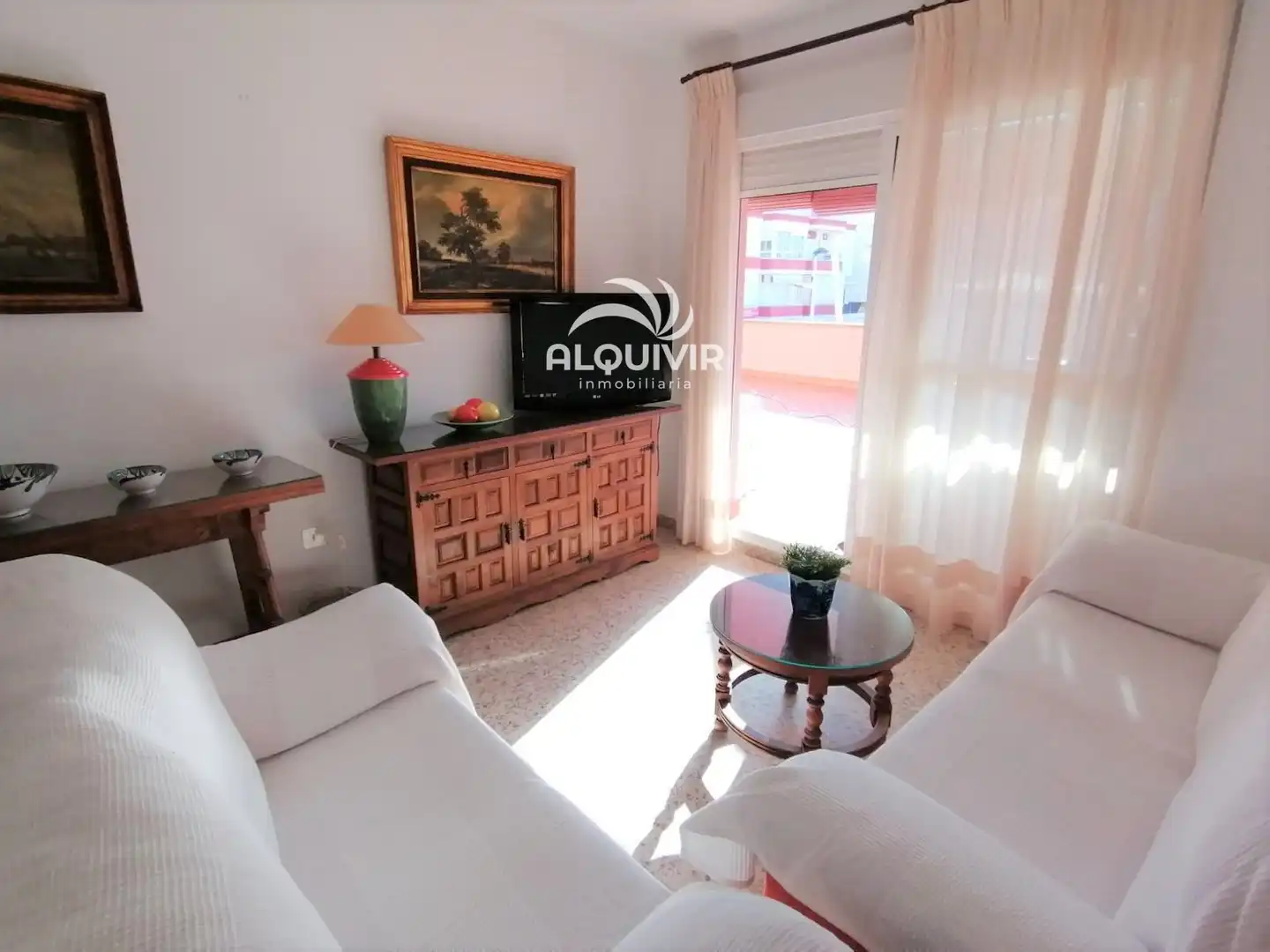 Living room of Flat for rent in Almonte  with Air Conditioner, Terrace and Furnished