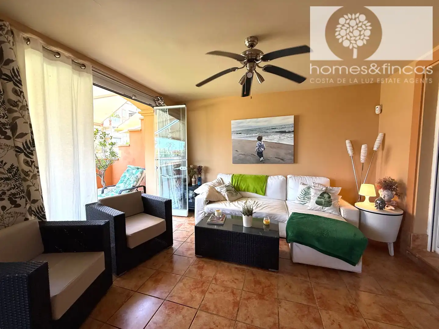 Living room of Flat for sale in Ayamonte  with Air Conditioner, Terrace and Furnished