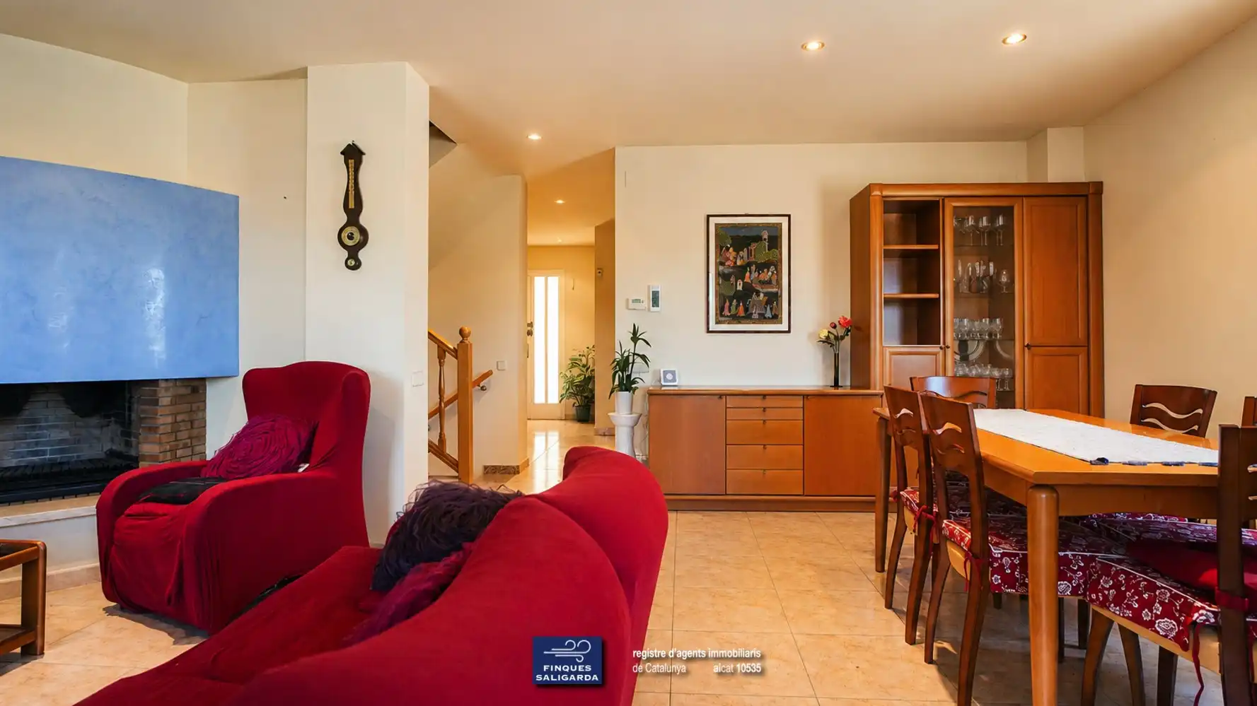 Sala d'estar de Casa adosada en venda en La Garriga amb Aire condicionat, Calefacció i Terrassa