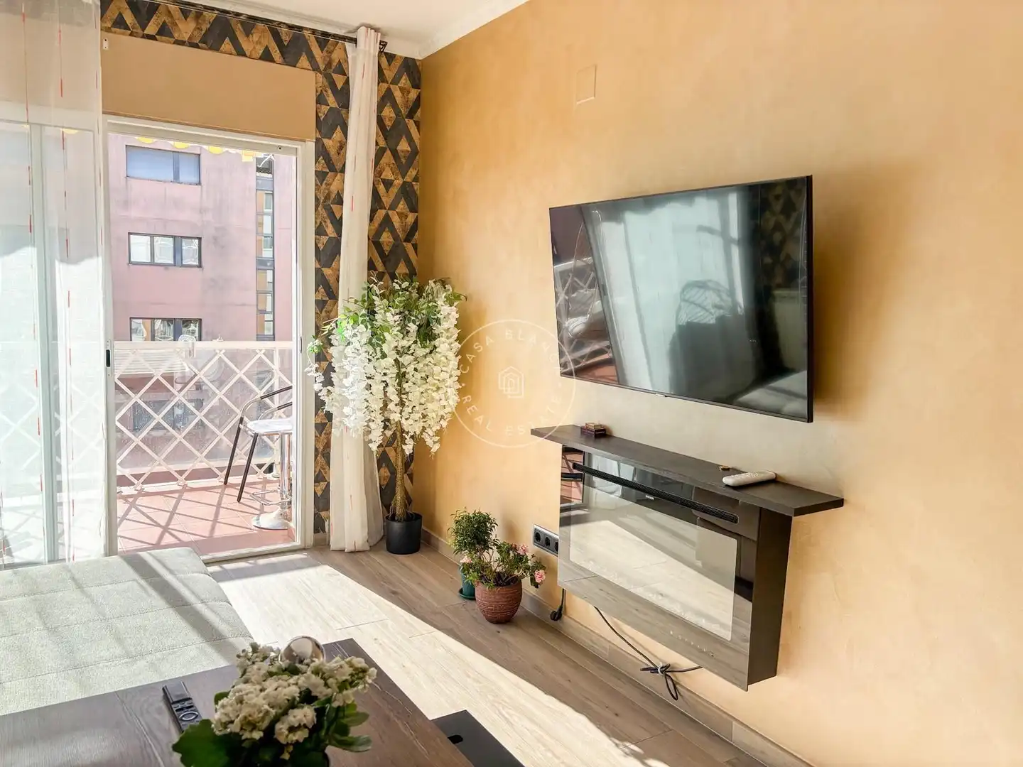 Wohnzimmer von Wohnung zum Verkauf in Lloret de Mar mit Klimaanlage, Heizung und Terrasse