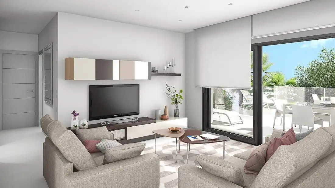Sala de estar de Apartamento en venta en Estepona con Aire acondicionado, Calefacción y Terraza