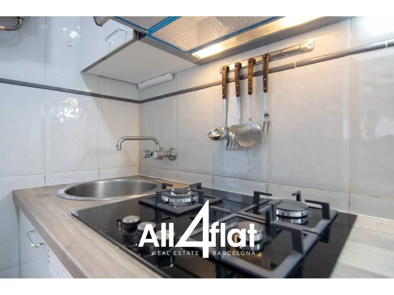 Kitchen of Flat for rent in Barcelona  with Furnished and Balcony