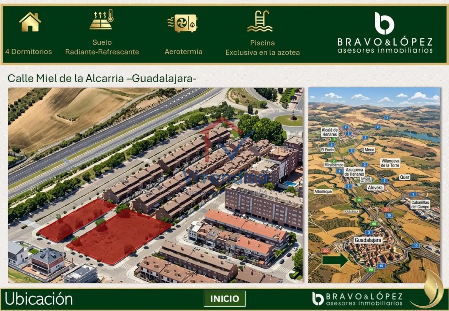 Vista exterior de Casa adosada en venda en Guadalajara amb Calefacció, Jardí privat i Terrassa