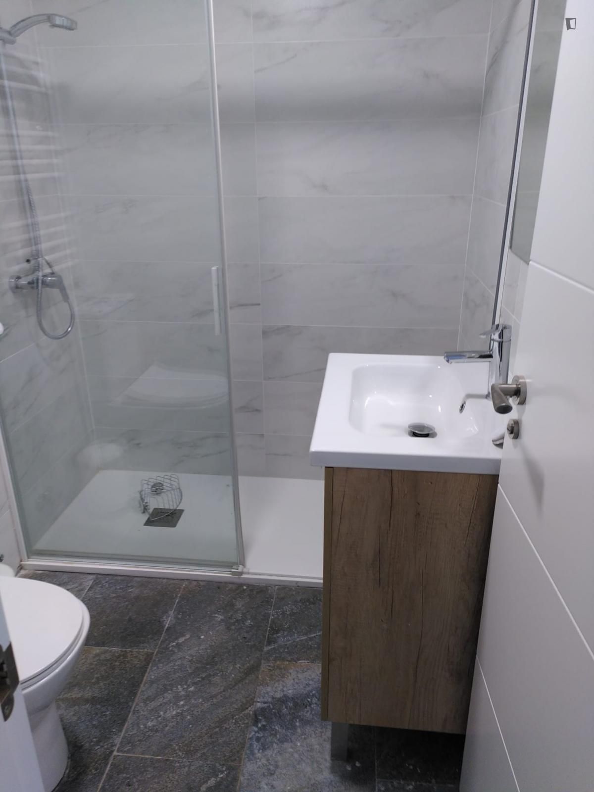 Bathroom of Apartment to rent in  Madrid Capital  with Furnished, Oven and Washing machine