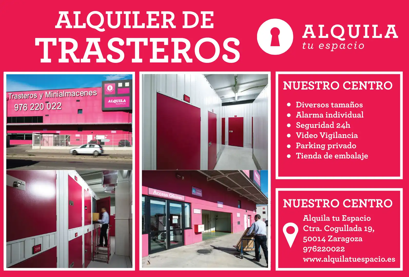 Traster de lloguer en Zaragoza amb Alarma