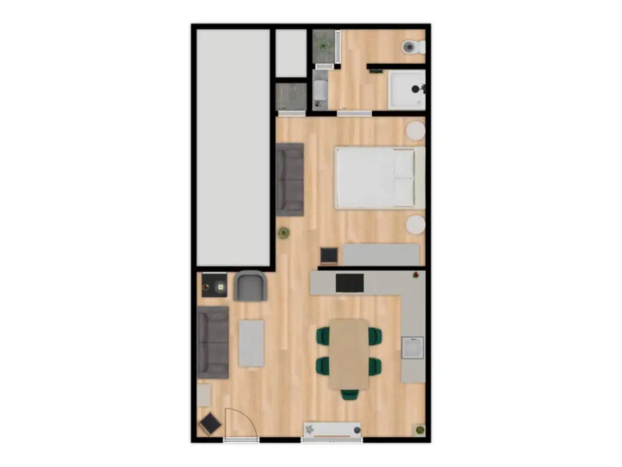 Schlafzimmer von Wohnung zur Miete in Barcelona mit Klimaanlage, Parkett und Möbliert