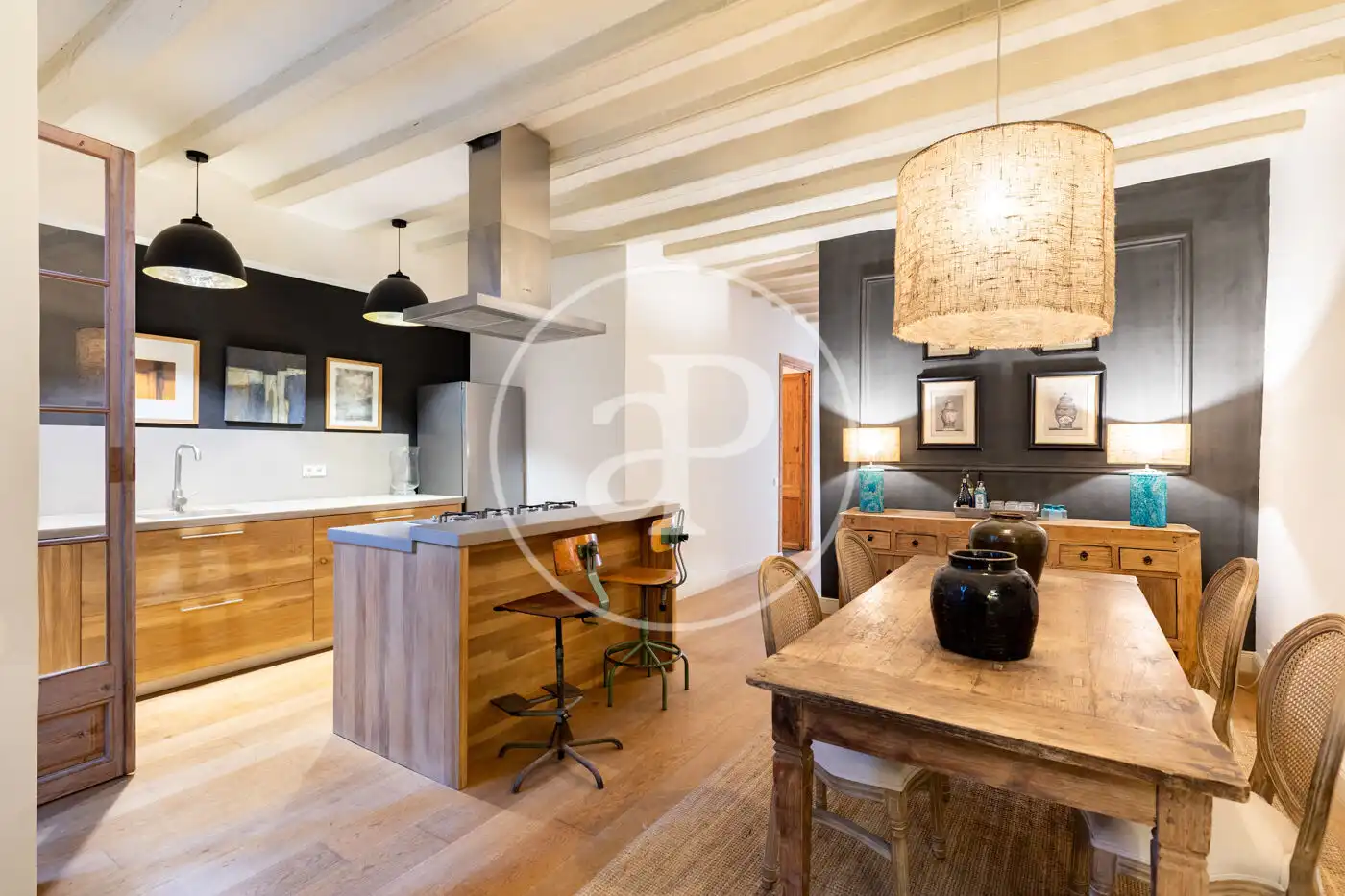 Kitchen of Flat for sale in Barcelona  with Heating, Furnished and Balcony