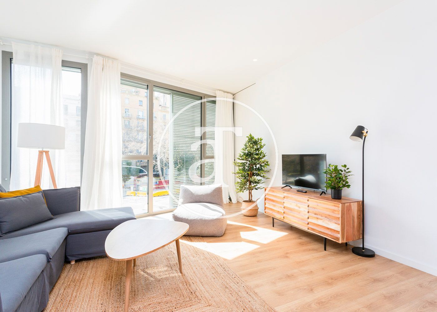 Living room of Flat to rent in  Barcelona Capital  with Air Conditioner, Heating and Terrace