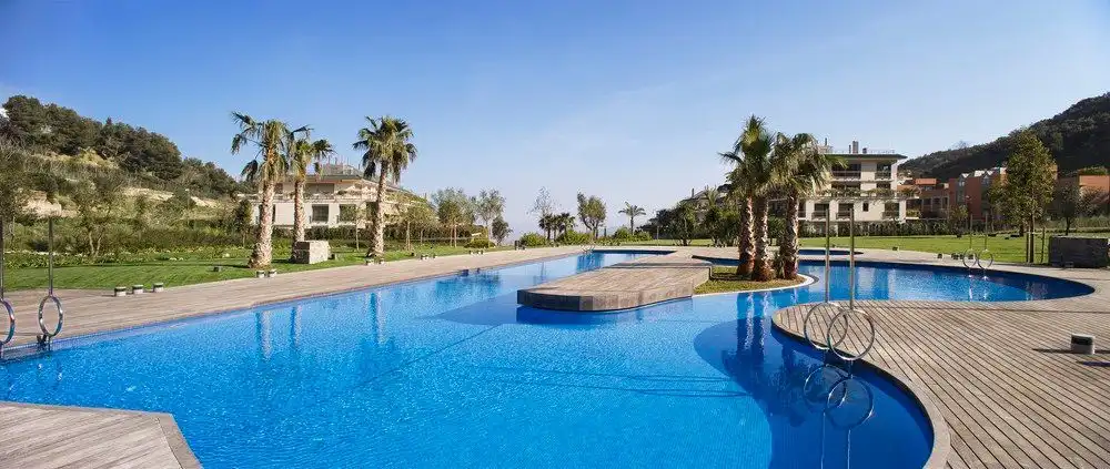 Swimming pool of Flat for rent in Barcelona  with Private garden, Parquet flooring and Terrace