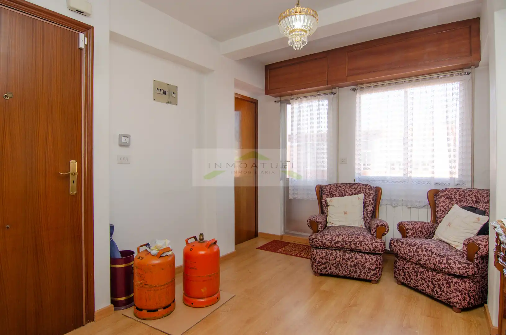 Wohnzimmer von Wohnung zur Miete in A Coruña Capital  mit Heizung, Parkett und Terrasse