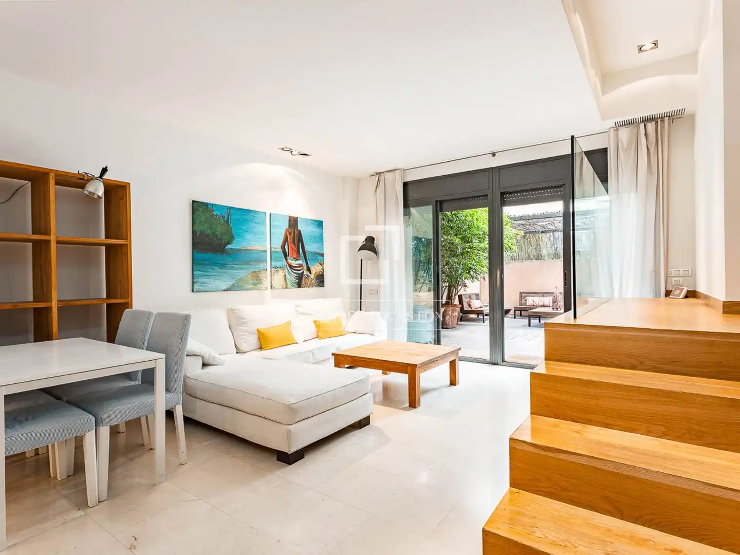 Sala de estar de Piso de alquiler en Barcelona con Aire acondicionado, Calefacción y Parquet