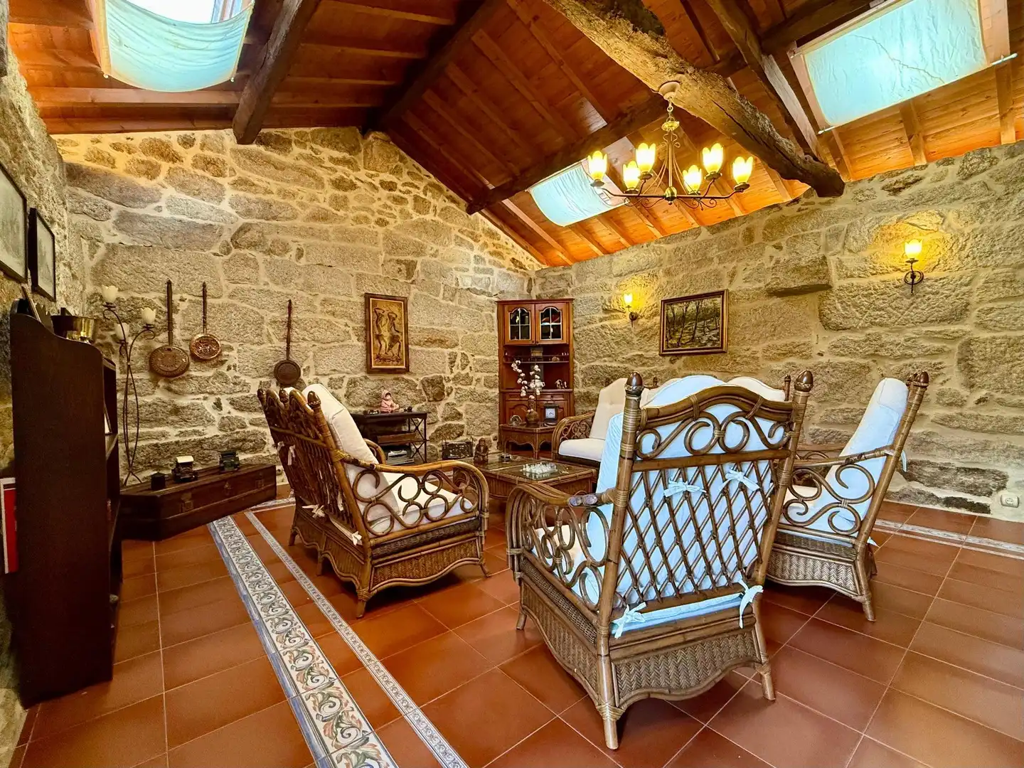 Sala de estar de Casa o chalet en venta en San Amaro con Calefacción, Jardín privado y Parquet
