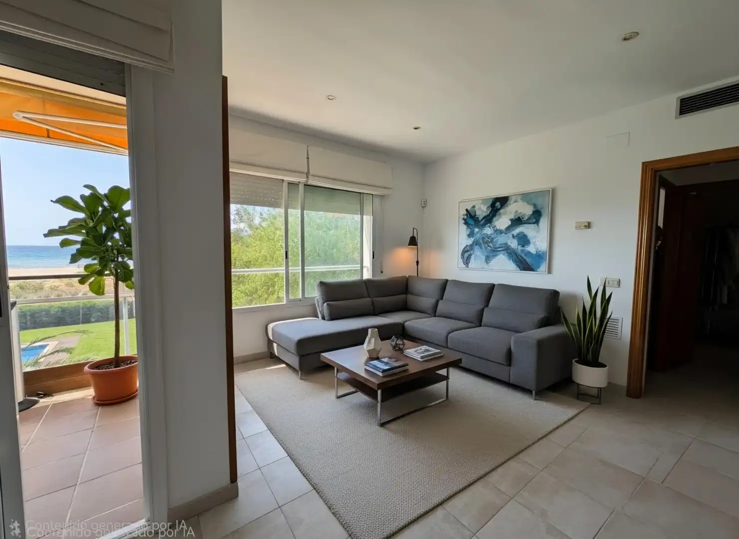 Sala d'estar de Àtic en venda en Castelldefels amb Aire condicionat, Calefacció i Jardí privat