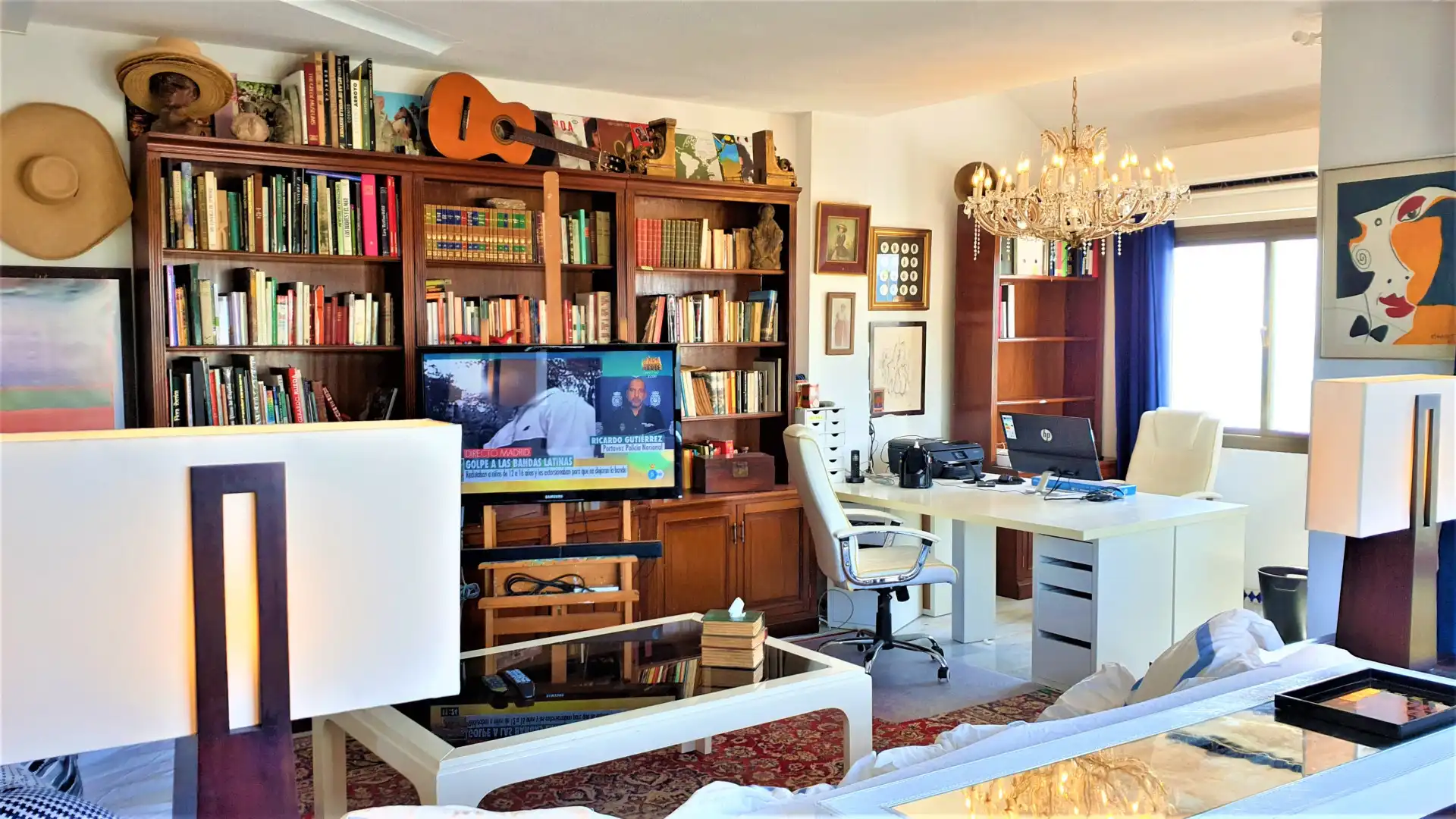 Wohnzimmer von Maisonette zur Miete in Estepona mit Klimaanlage, Terrasse und Schwimmbad