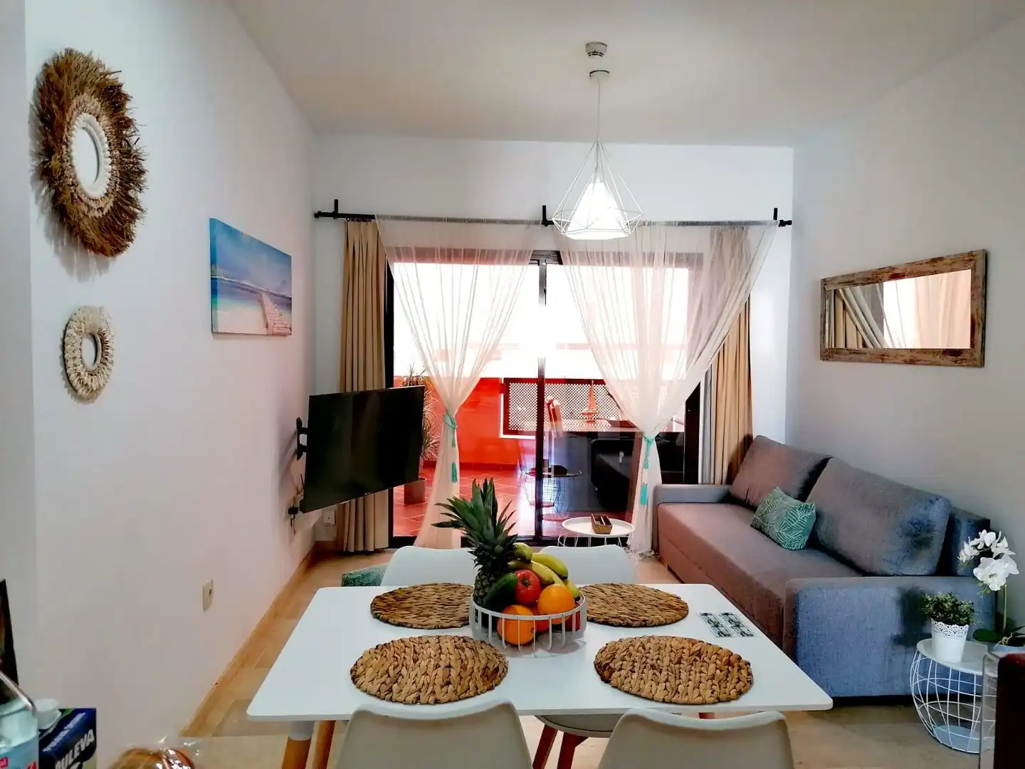 Wohnzimmer von Wohnung zum Verkauf in Manilva mit Klimaanlage, Terrasse und Möbliert