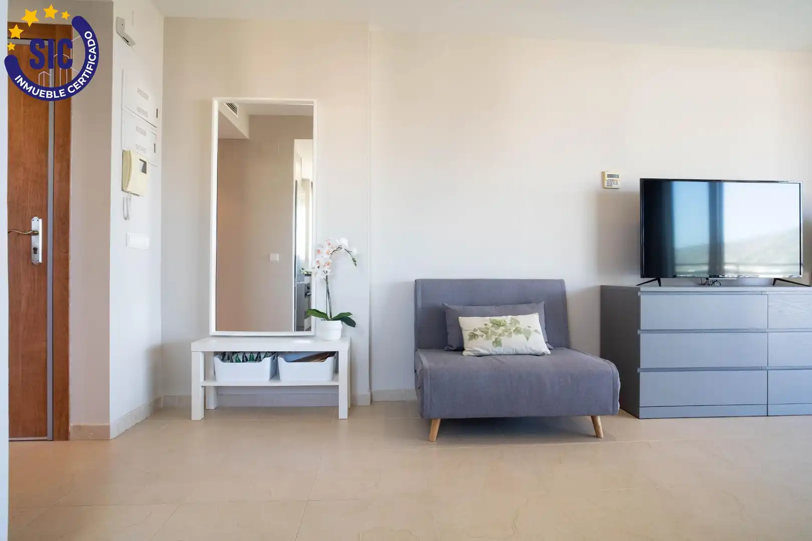 Sala d'estar de Apartament en venda en Oropesa del Mar / Orpesa amb Aire condicionat, Jardí privat i Terrassa