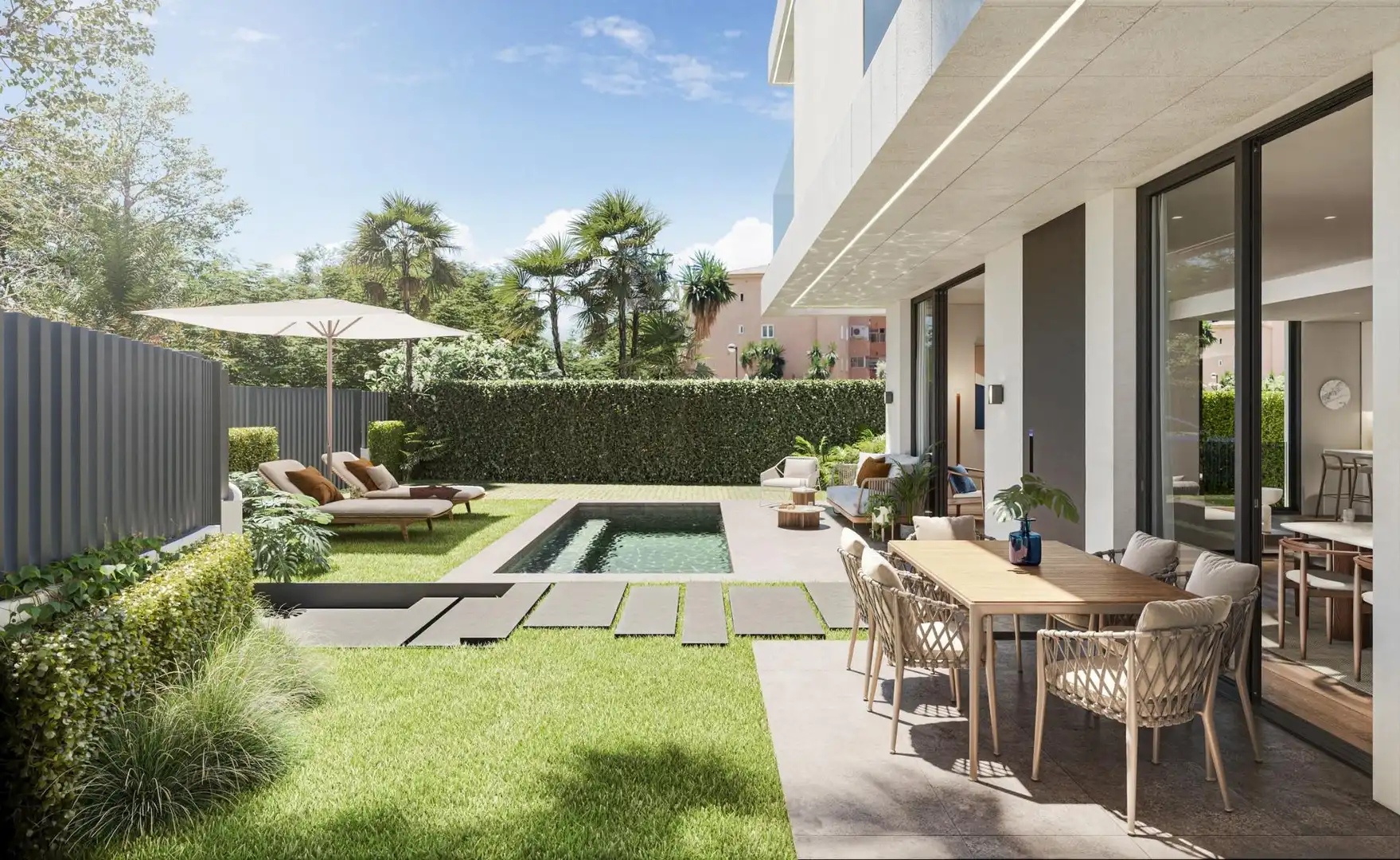Terraza de Casa adosada en venta en Málaga con Aire acondicionado, Calefacción y Jardín privado