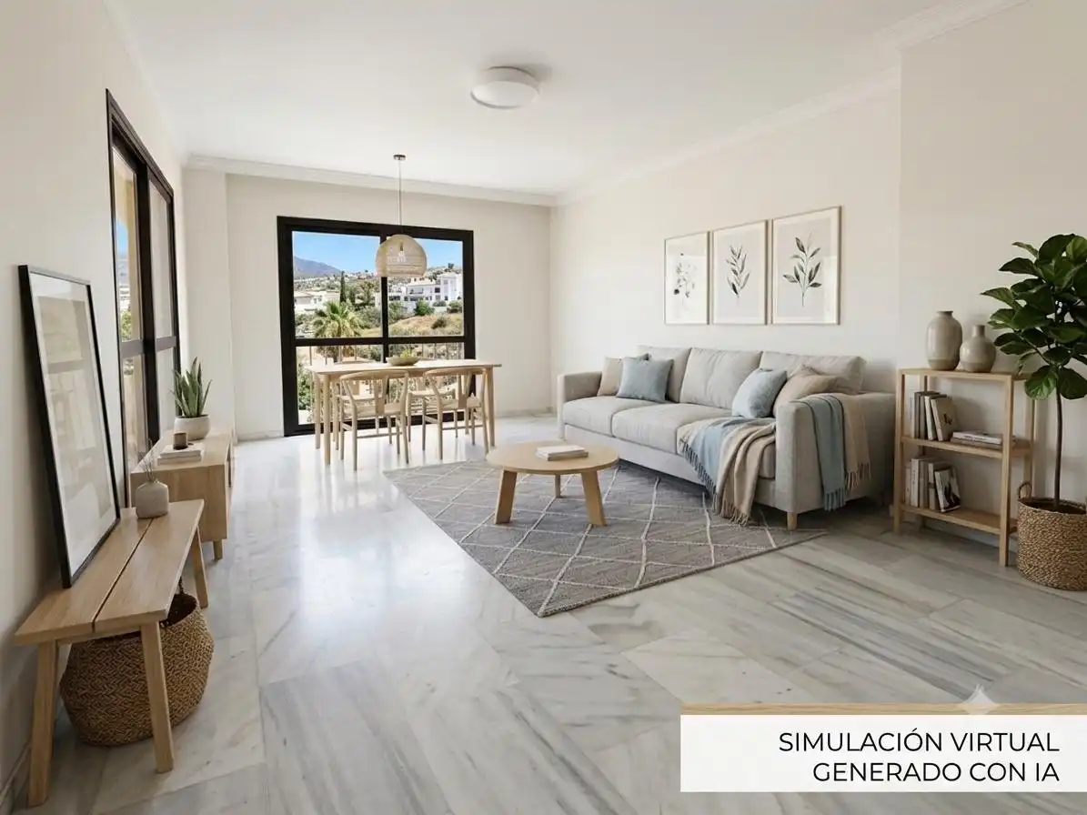 Sala de estar de Piso en venta en Benalmádena con Terraza