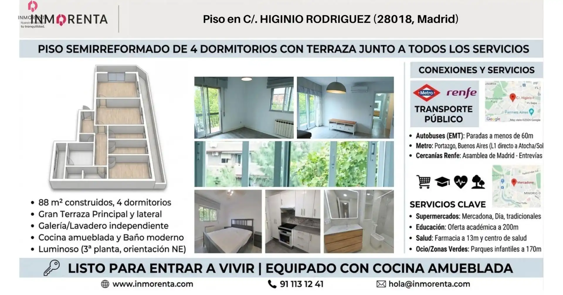 Flat for rent in Calle HIGINIO RODRIGUEZ, Palomeras Bajas