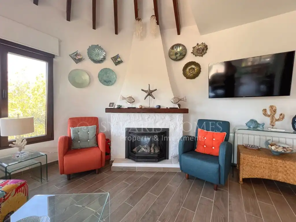 Sala de estar de Casa o chalet en venta en Benitachell / El Poble Nou de Benitatxell con Aire acondicionado y Piscina