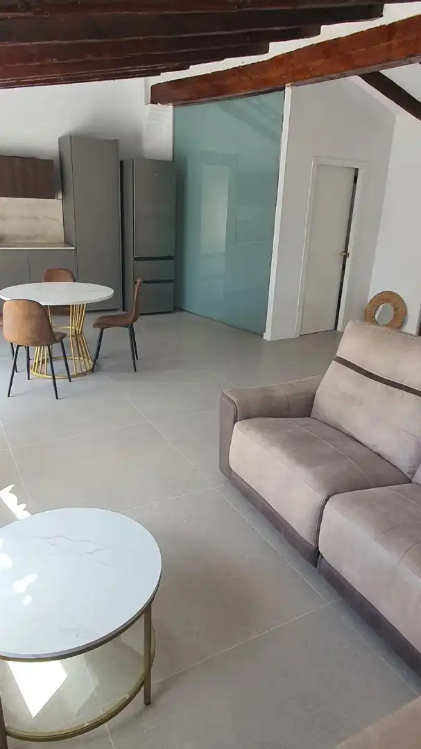 Sala d'estar de Àtic de lloguer en Valencia amb Aire condicionat, Terrassa i Moblat