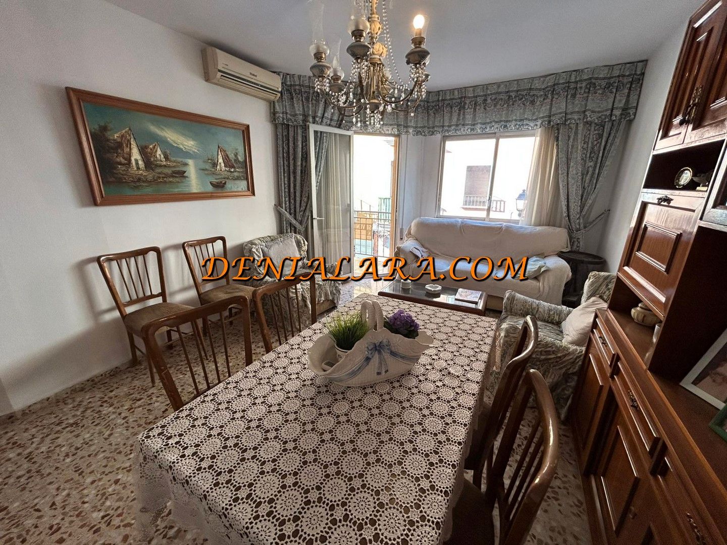 Dining room of Flat for sale in Dénia  with Air Conditioner, Furnished and Balcony