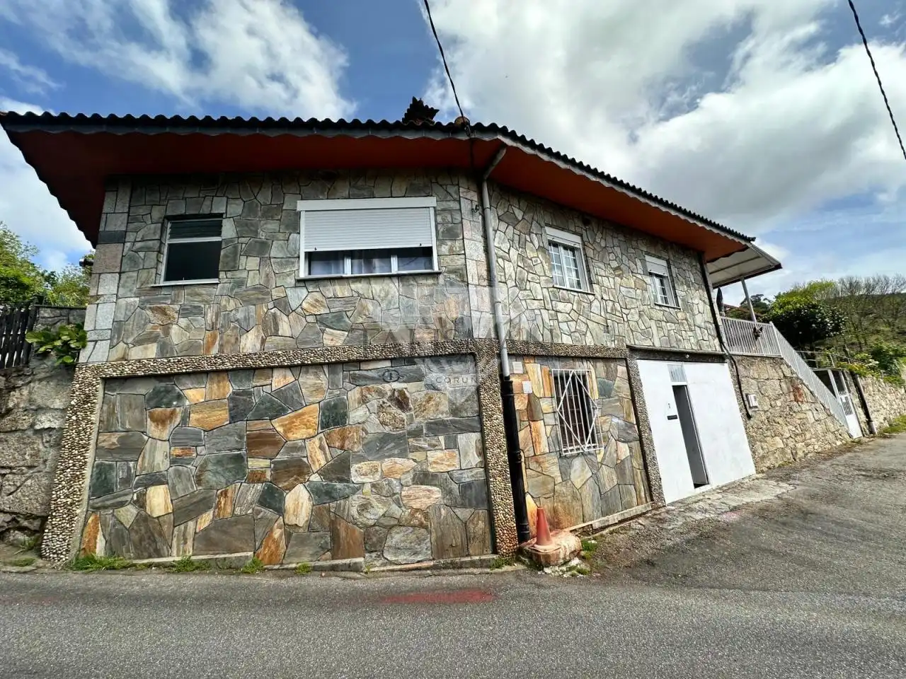 Vista exterior de Casa o chalet en venta en A Lama   con Calefacción, Jardín privado y Piscina