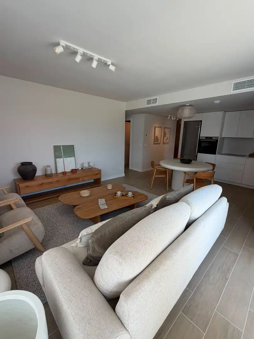 Sala d'estar de Pis en venda en Calpe / Calp amb Calefacció, Parquet i Terrassa