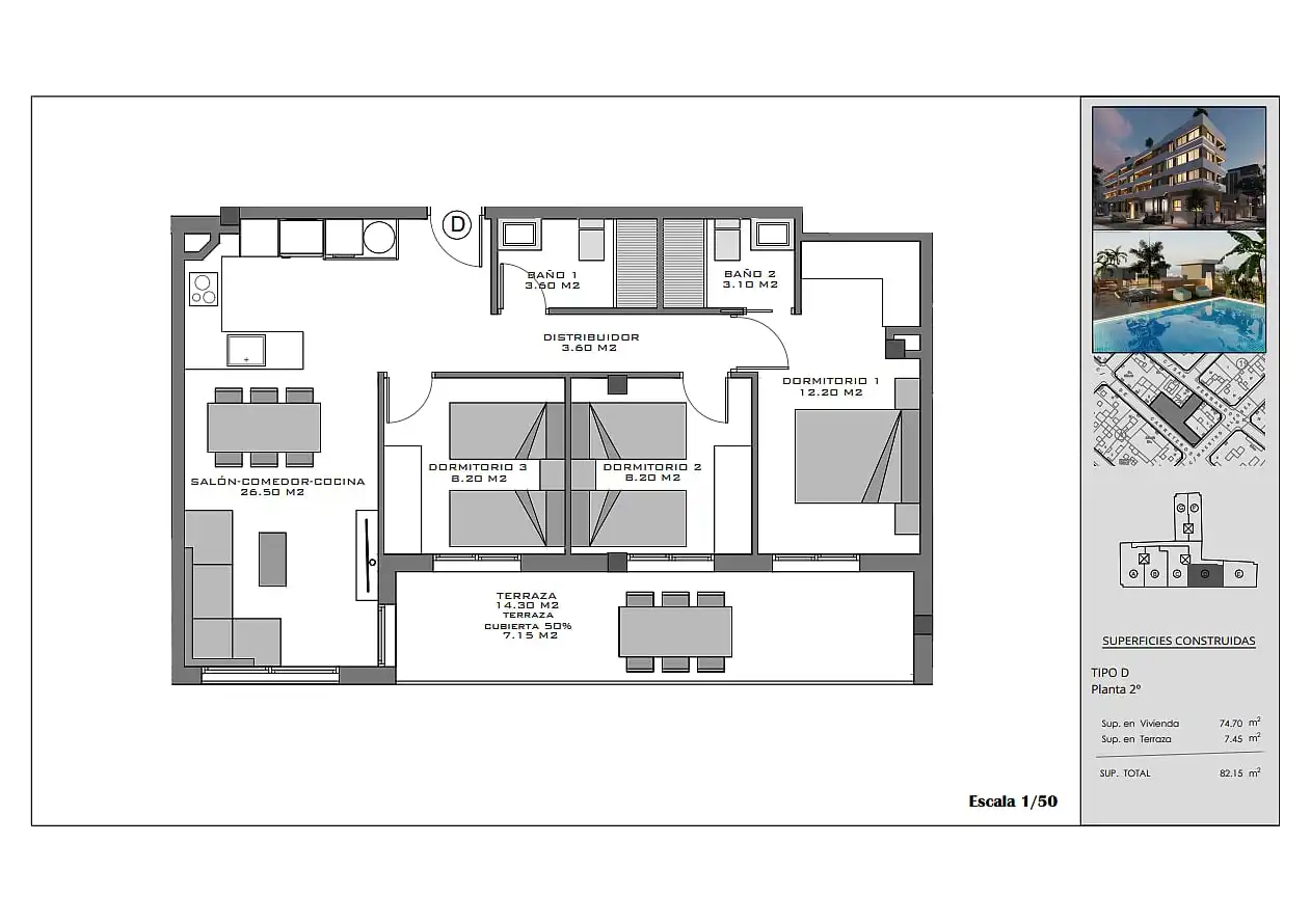Apartament amb terrassa en venda a Santa Pola ciudad, imagen 19