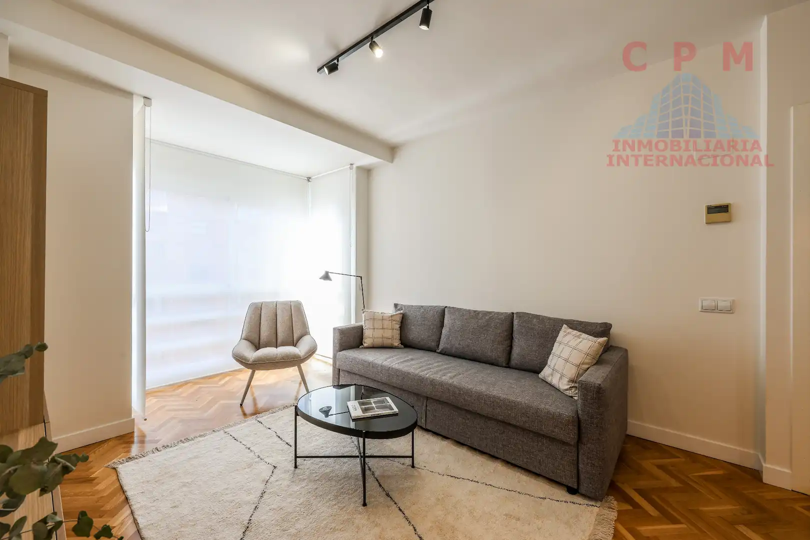 Living room of Flat for rent in Madrid  with Air Conditioner, Heating and Parquet flooring