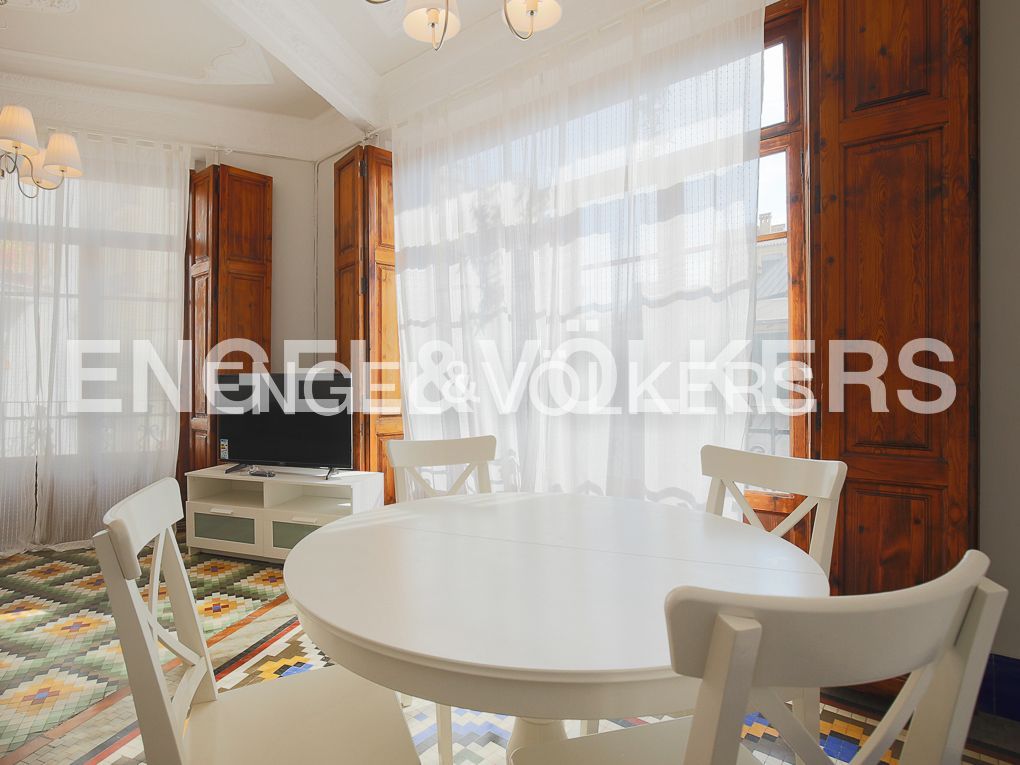 Dining room of Apartment to rent in  Valencia Capital  with Air Conditioner, Heating and Furnished