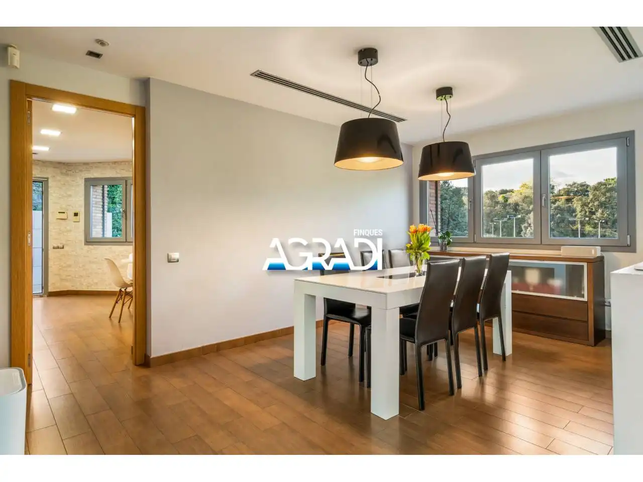Dining room of Houses for sale in Les Franqueses del Vallès  with Air Conditioner, Heating and Private garden