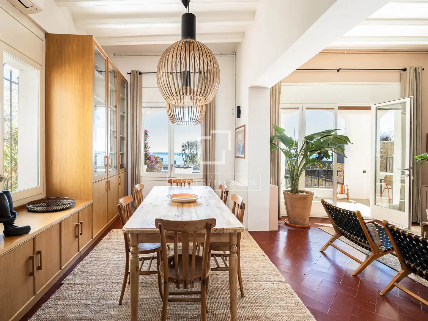 Comedor de Casa o chalet de alquiler en Caldes d'Estrac con Aire acondicionado, Calefacción y Jardín privado