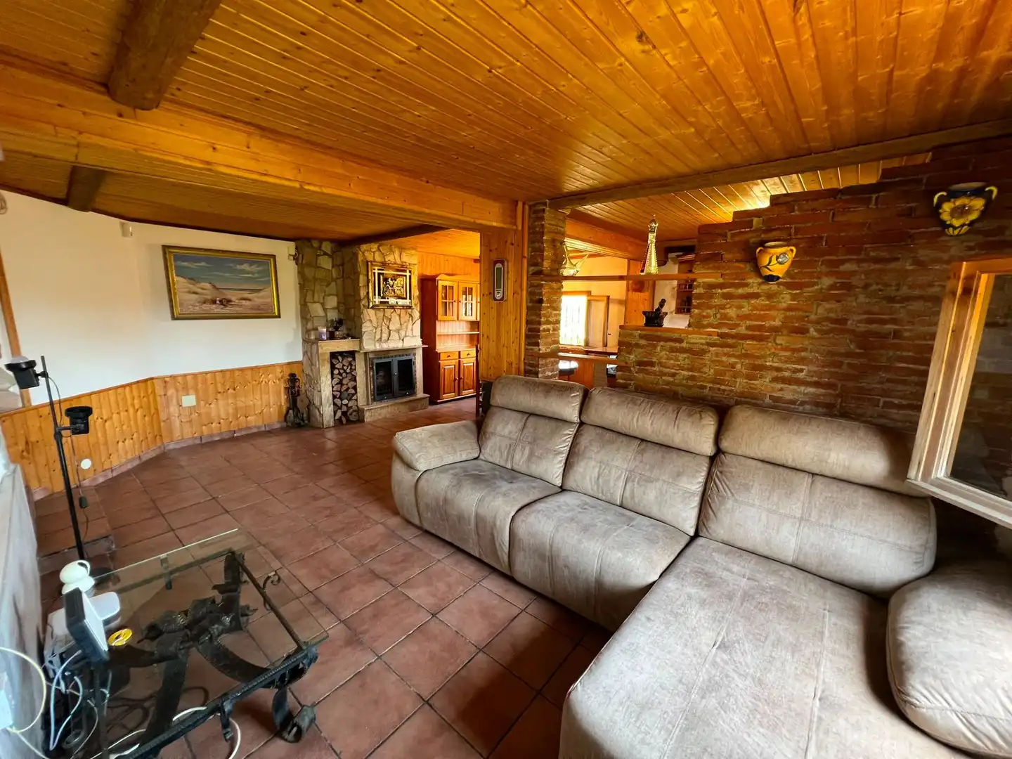 Sala de estar de Casa o chalet en venta en Fogars de la Selva con Aire acondicionado, Jardín privado y Terraza