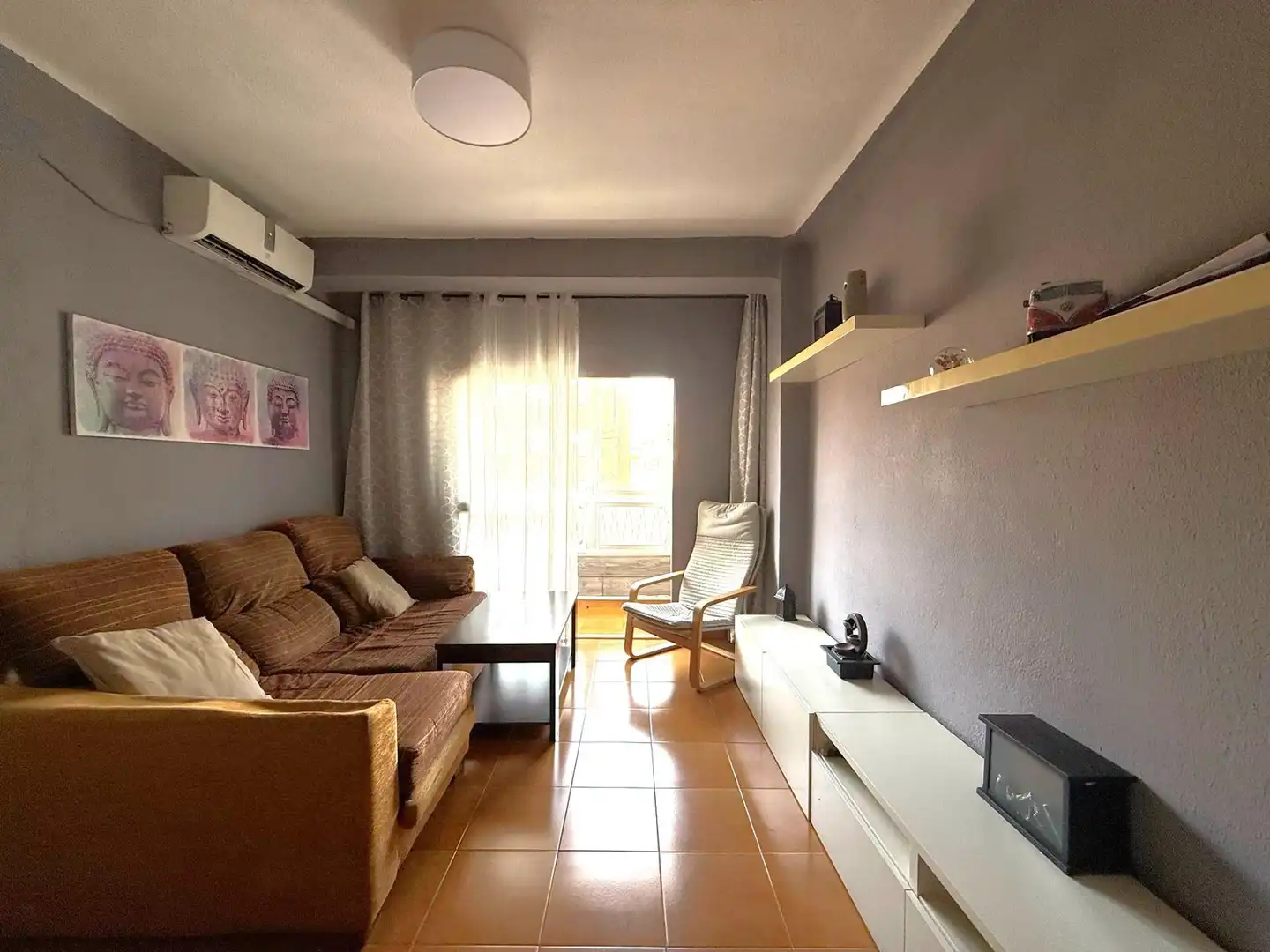 Sala de estar de Piso en venta en Málaga con Terraza, Amueblado y Balcón