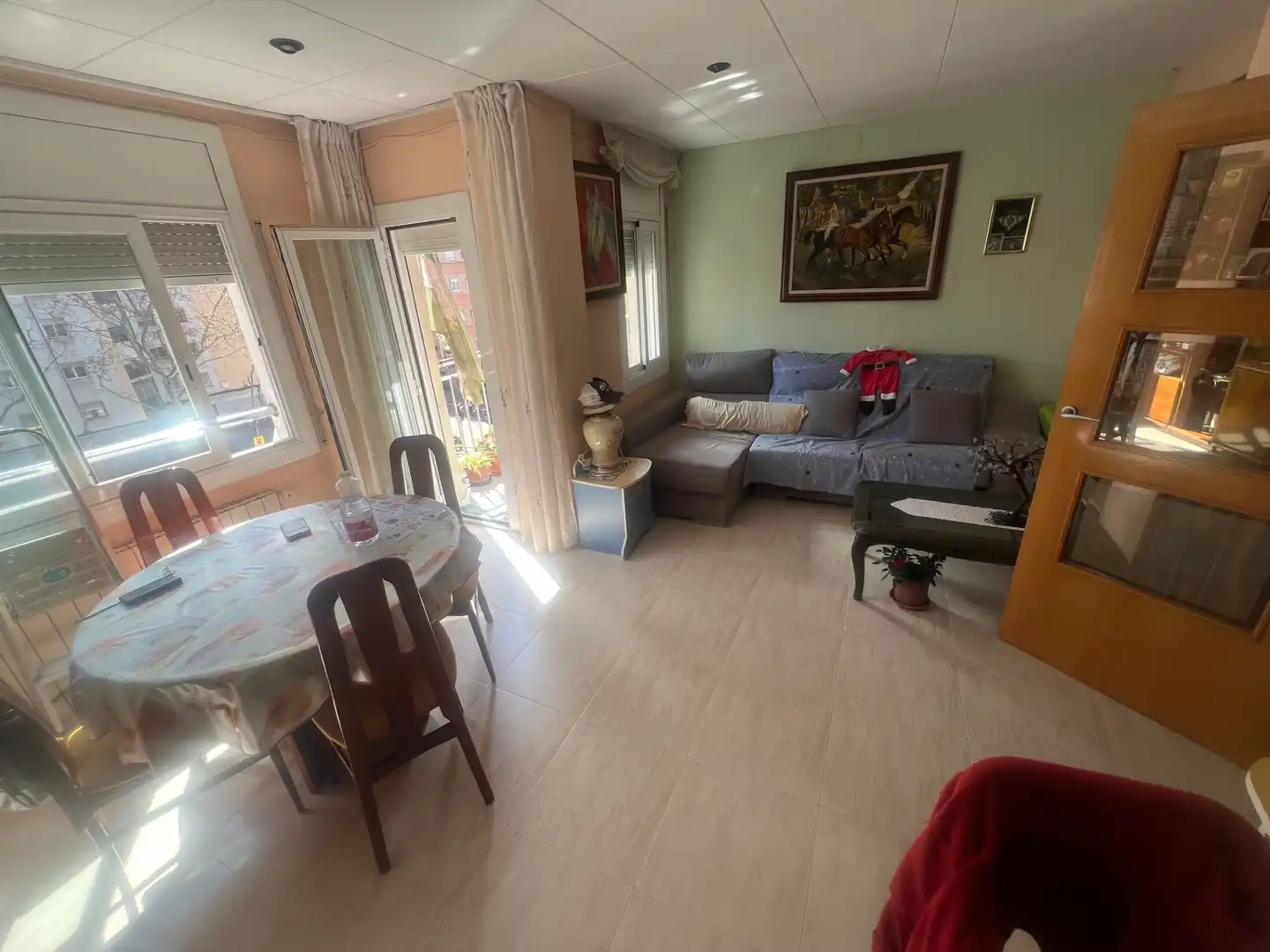 Sala de estar de Piso en venta en Badalona con Aire acondicionado, Horno y Balcón