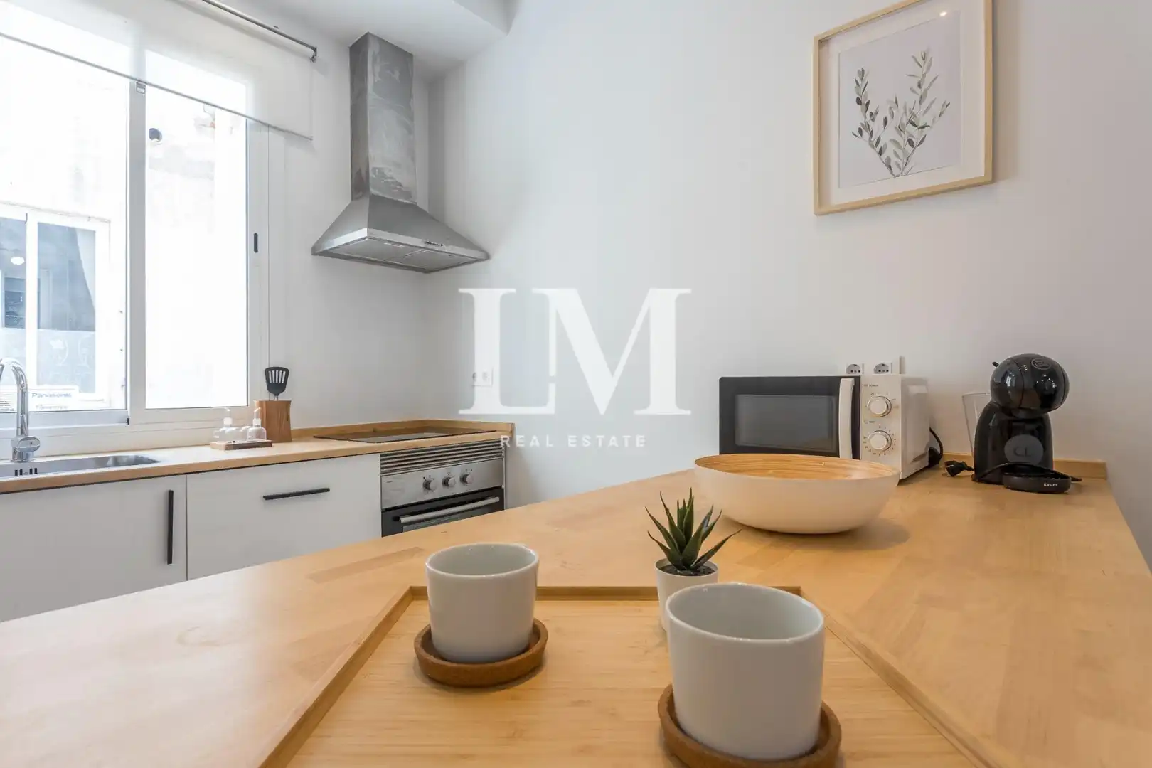 Cuina de Apartament de lloguer en Barcelona amb Aire condicionat, Calefacció i Moblat