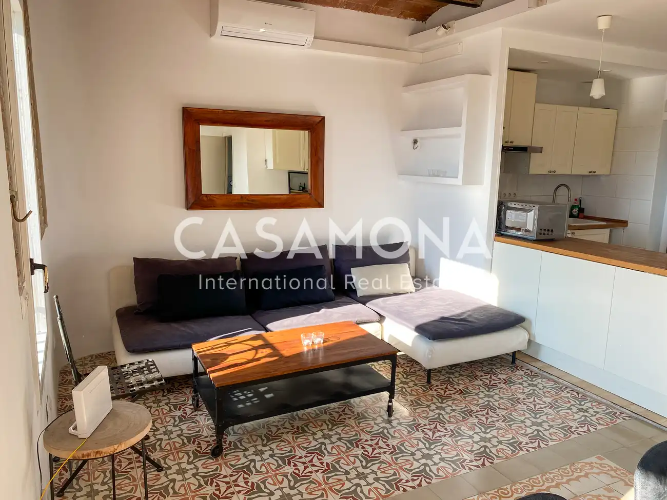 Wohnzimmer von Wohnungen zur Miete in Barcelona mit Klimaanlage, Terrasse und Möbliert