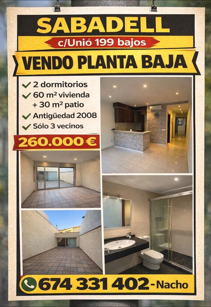 Exterior view of Flat for sale in Sabadell  with Air Conditioner, Heating and Oven