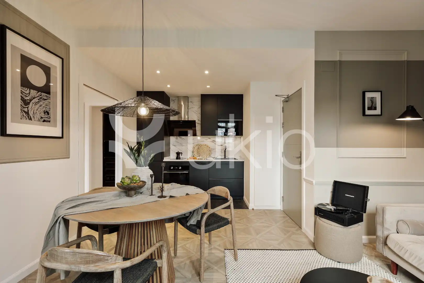 Cuina de Apartament de lloguer en Barcelona amb Aire condicionat, Calefacció i Moblat