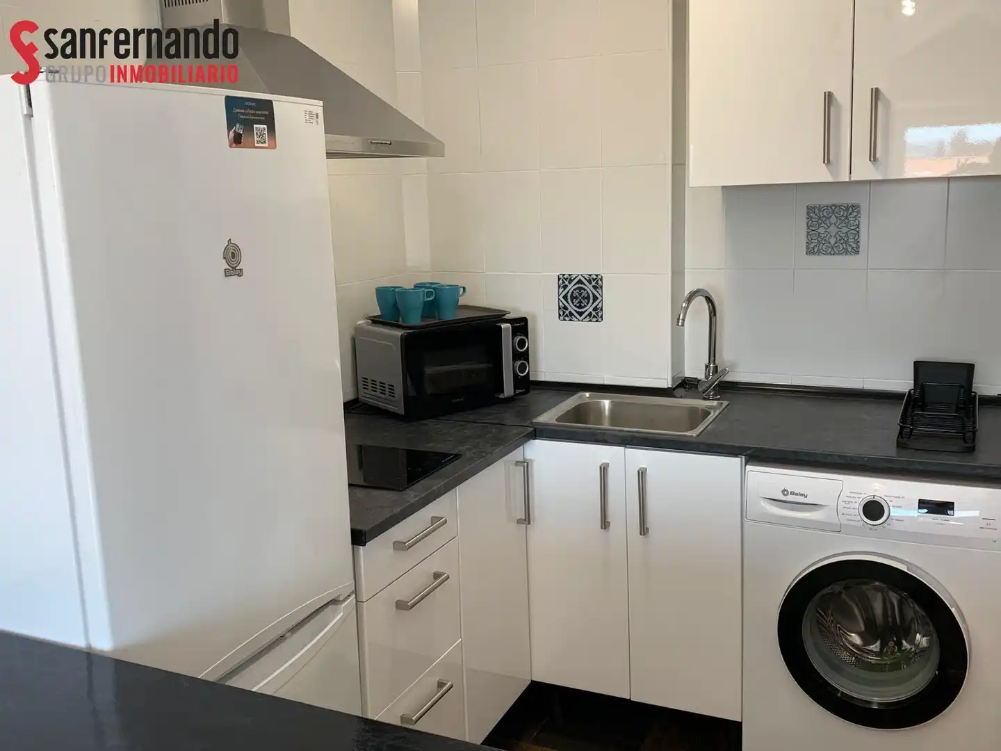 Cuina de Apartament de lloguer en Suances amb Calefacció, Jardí privat i Terrassa