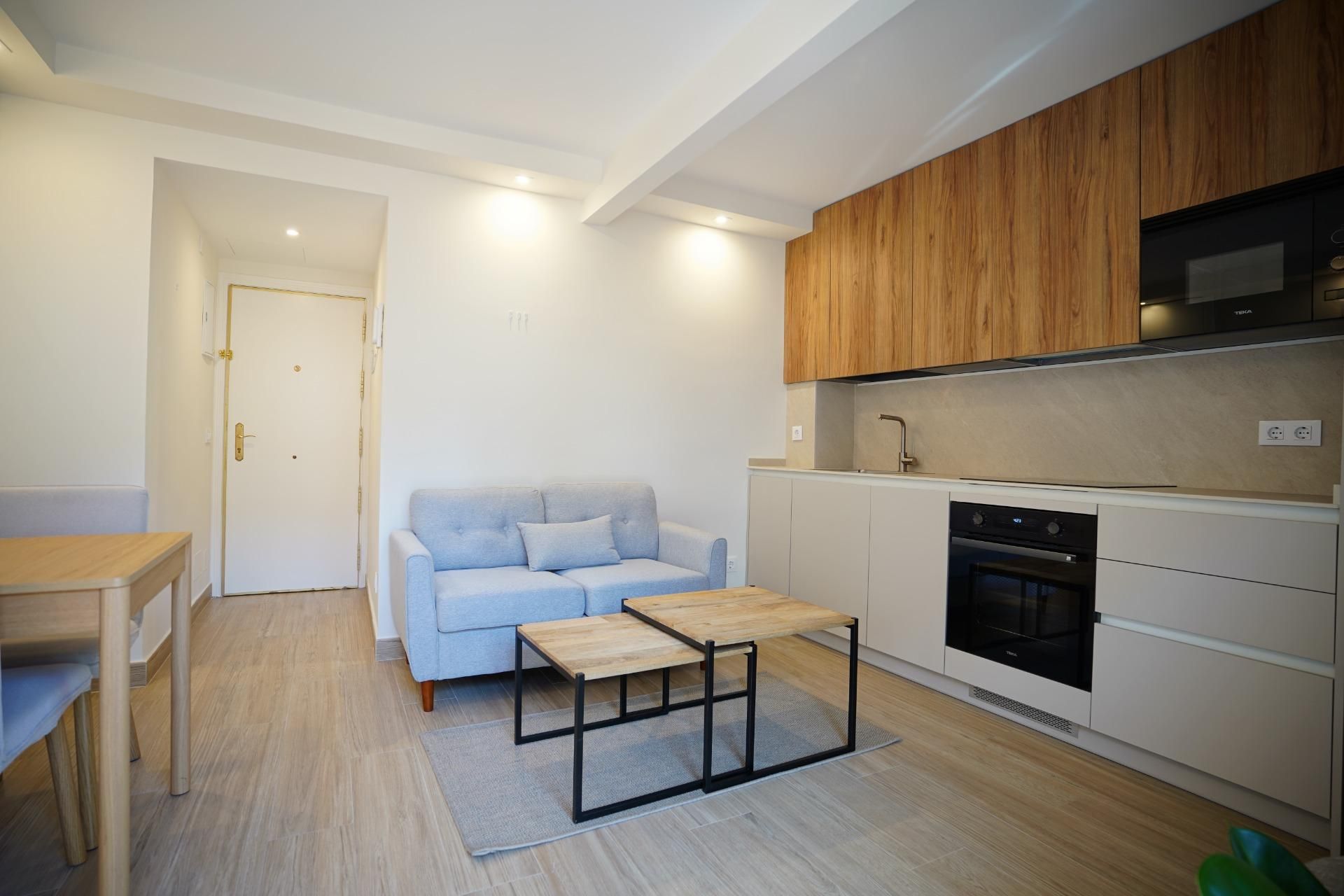 Living room of Flat for rent in  Madrid Capital  with Air Conditioner, Terrace and Furnished