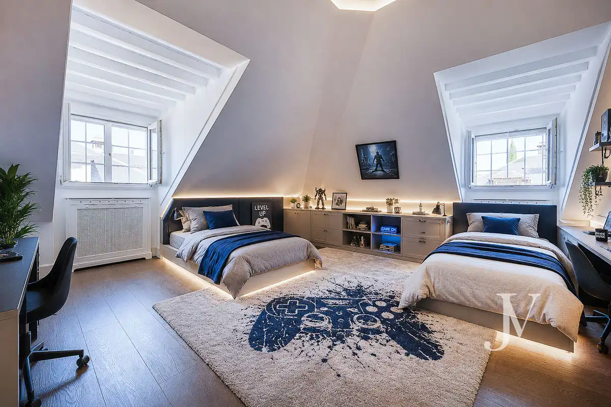 Habitación de Casa adosada en venta en Madrid con Aire acondicionado, Calefacción y Jardín privado