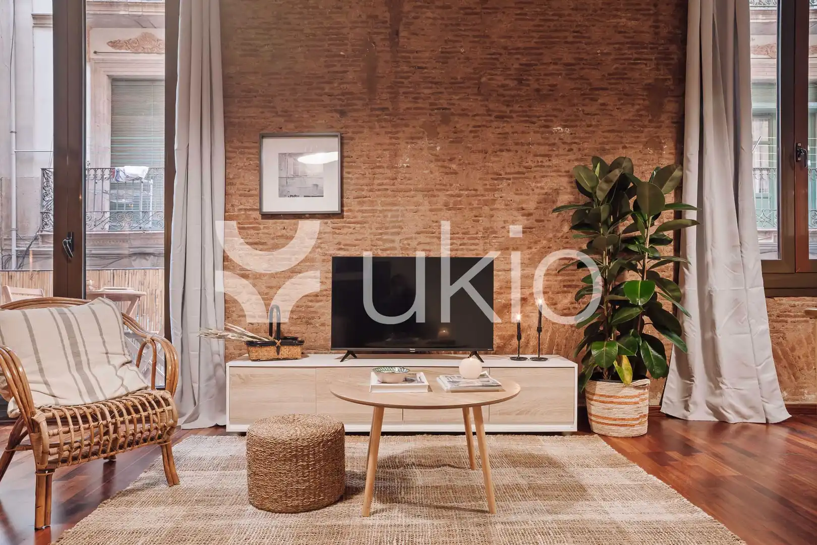 Sala de estar de Apartamento de alquiler en Barcelona con Aire acondicionado, Calefacción y Amueblado