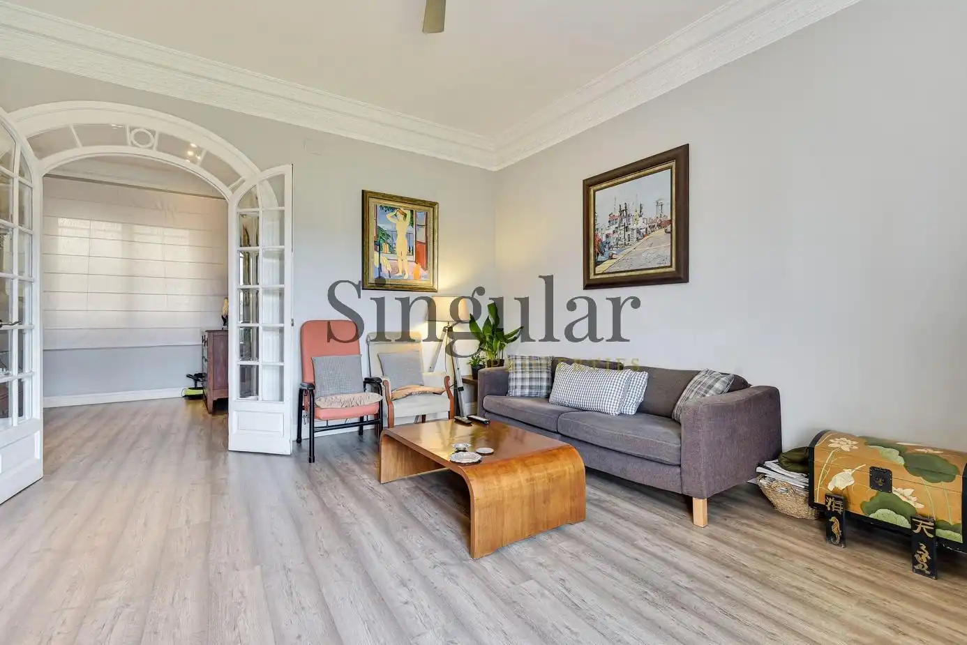 Sala d'estar de Pis en venda en Barcelona amb Aire condicionat, Calefacció i Balcó