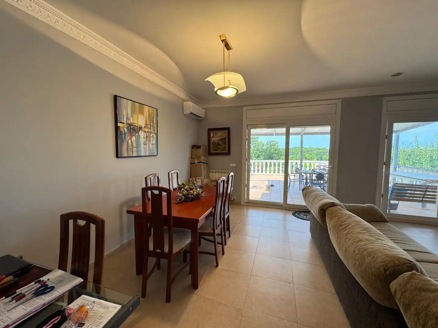 Dining room of Houses for sale in Caldes de Malavella  with Air Conditioner, Terrace and Swimming Pool